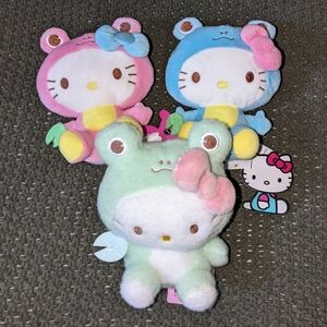SANRIO - HELLO KITTY MINI PLUSH LOT - FROG COSTUMES